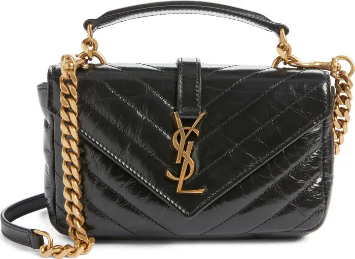Saint Laurent Mini College Matelass\u00e9 Leather Crossbody Bag | Nordstrom | Nordstrom
