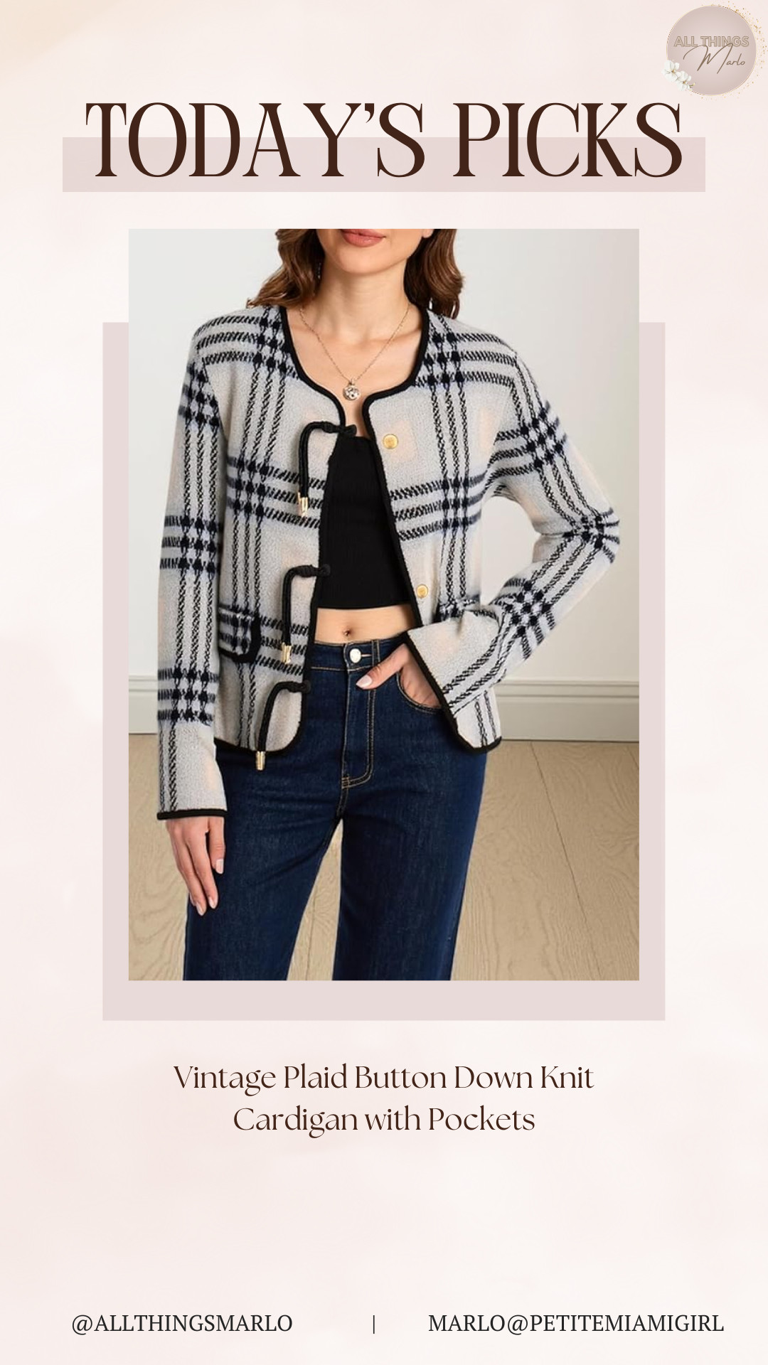 Vintage Plaid Button Down Knit Cardigan with Pockets 

 #LTKootd #LTKWorkwear #LTKTravel