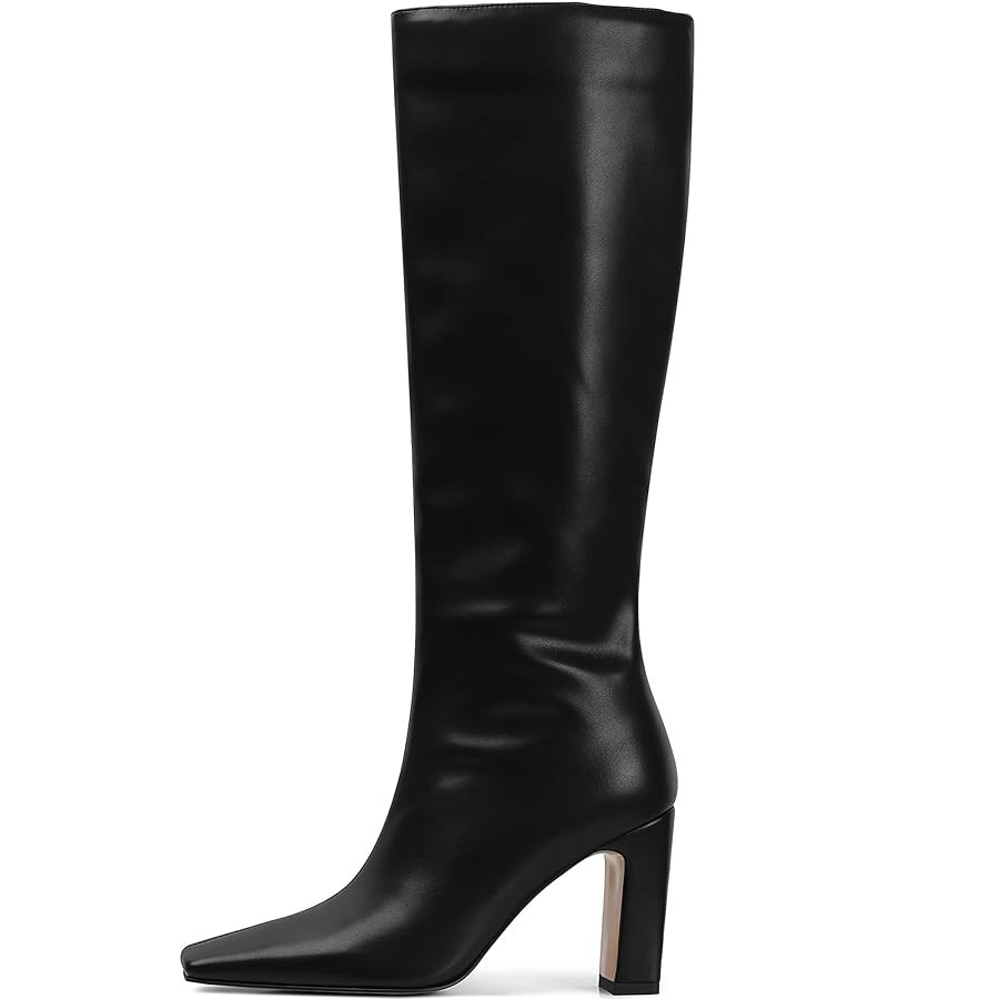 Lovee Cosee Knee High Boots for Women Square Toe Chunky Heeled Boots with Side Zipper Fashion Dre... | Amazon (US)