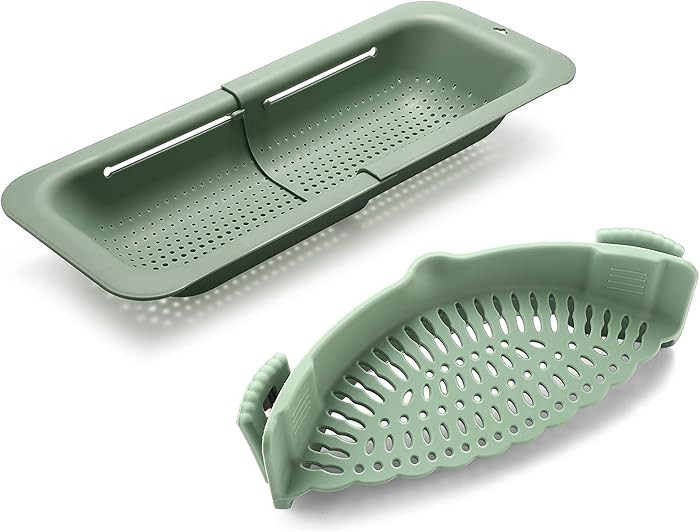 Adjustable Over the Sink Colander Strainer, Silicone Clip On Strainer for Pots Strainers and Plas... | Amazon (US)