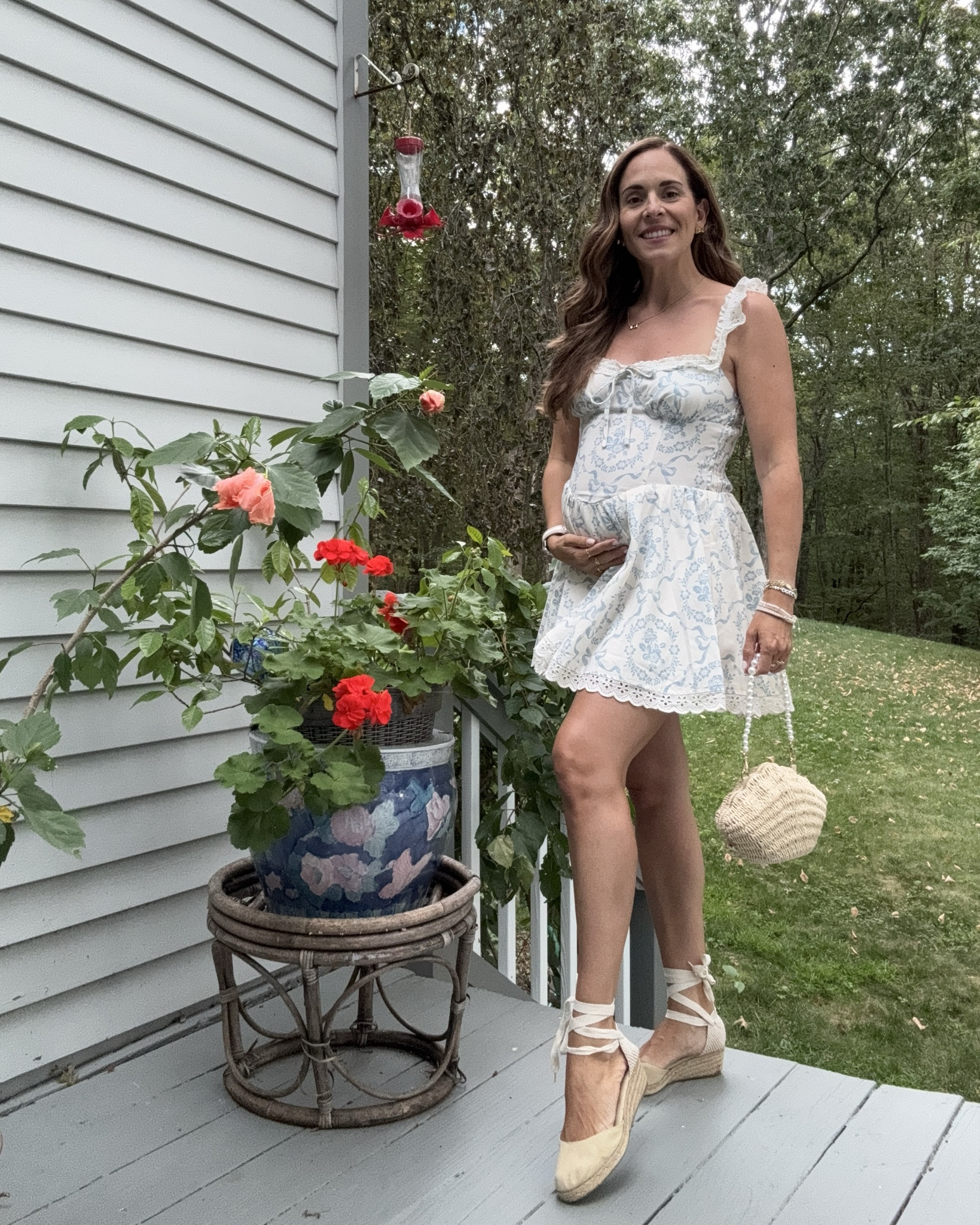 This little floral and bow blue and white mini dress with ruffle lace detail is the cutest thing and so comfortable with smocked stretchy back - not a pregnancy dress but definitely bump friendly! It’s on sale now as well for just under $40 (use code Sep20). Cottage core aesthetic meets coastal chic 🐚🌊🫶🏼🎀 

Discount code promo code 

#LTKFindsUnder50 #LTKStyleTip #LTKBump