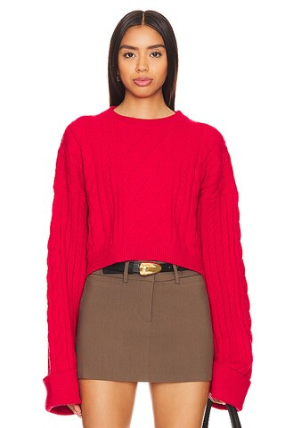 SNDYS Nellie Crop Sweater in Red from Revolve.com | Revolve Clothing (Global)