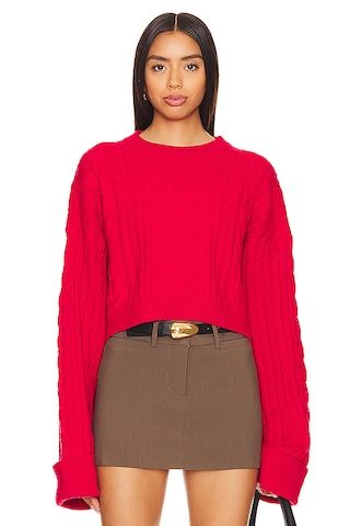 SNDYS Nellie Crop Sweater in Red from Revolve.com | Revolve Clothing (Global)