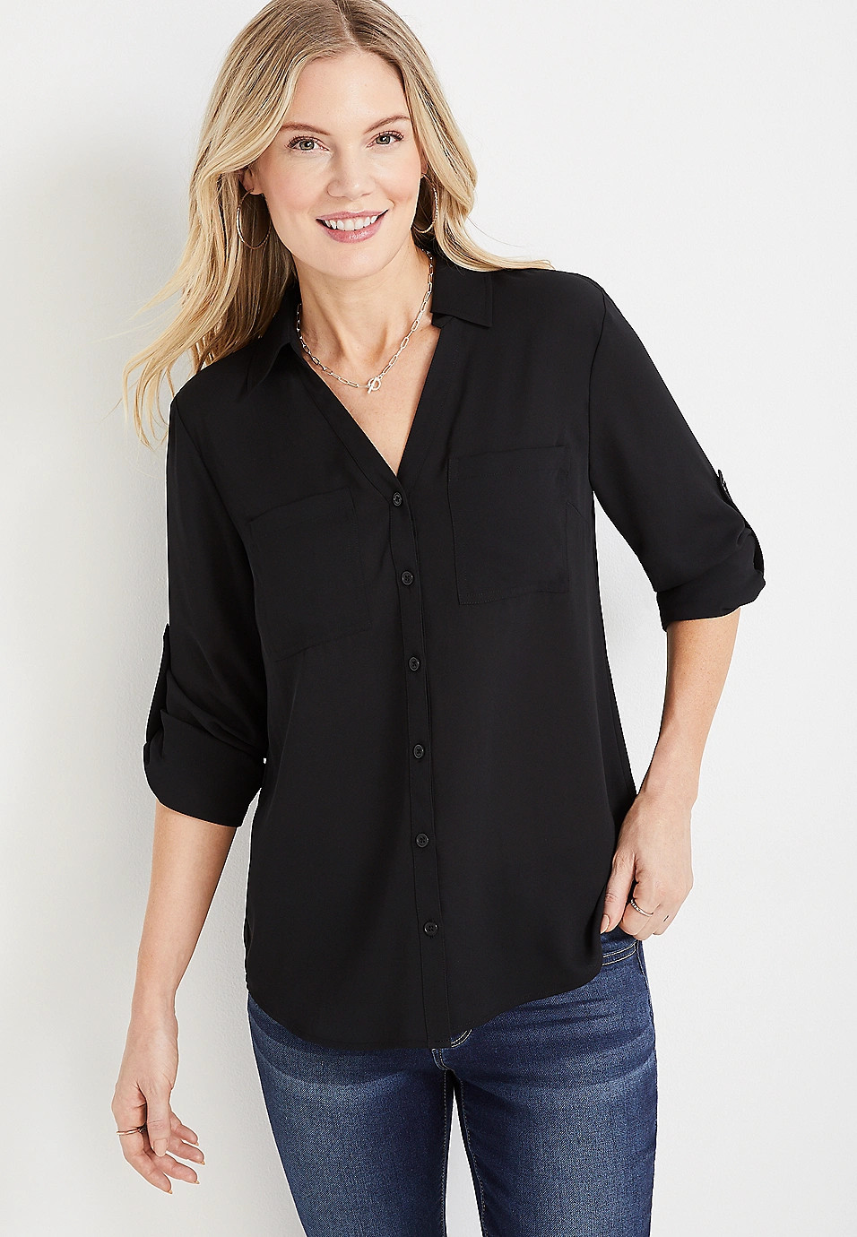 Winona Button Down Blouse | Maurices