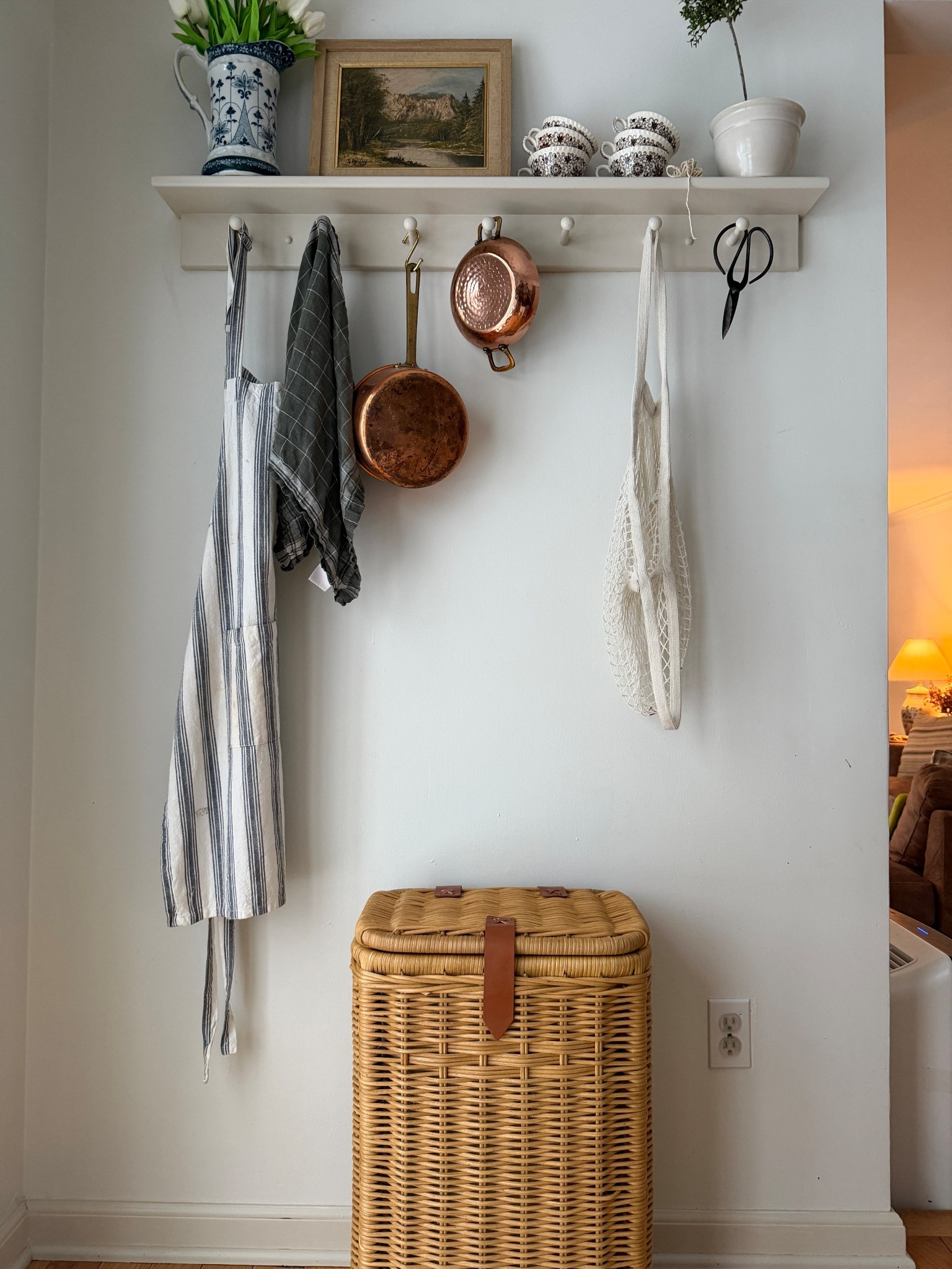 Rattan trash can 
Pretty trash can 
The basket lady 

#LTKHome