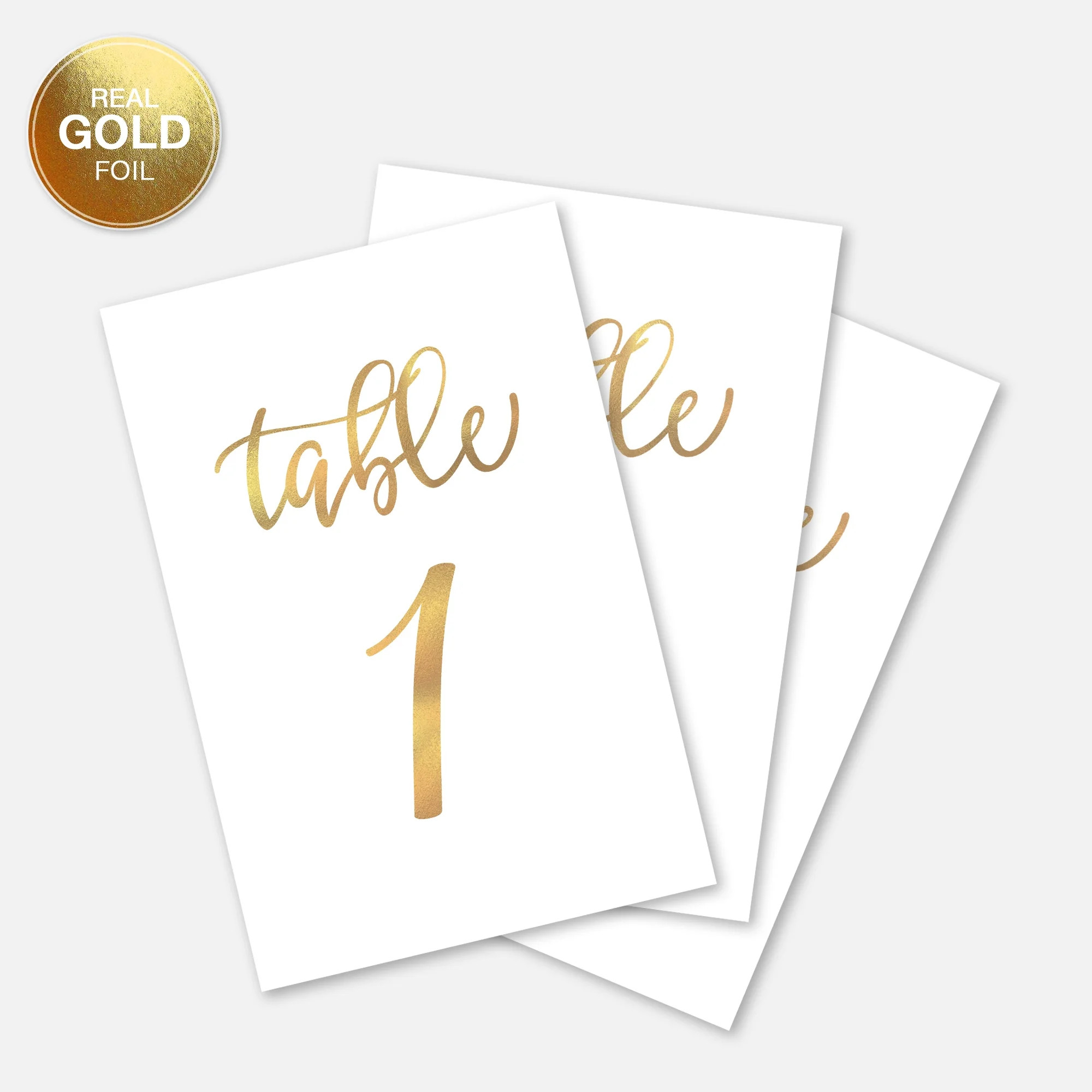 Wedding Table Numbers Cards (1-30 + Head Table) 4x6 Double Sided Modern Calligraphy Foil Design B... | Walmart (US)