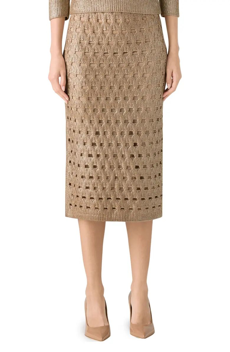 Metallic Cable Open Knit Skirt | Nordstrom