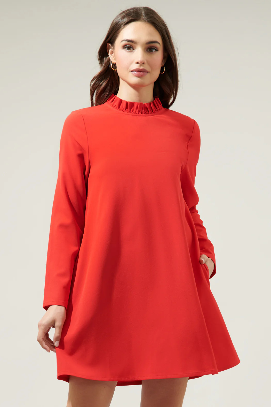 Blaine Ruffle Long Sleeve Mini Dress | Sugarlips