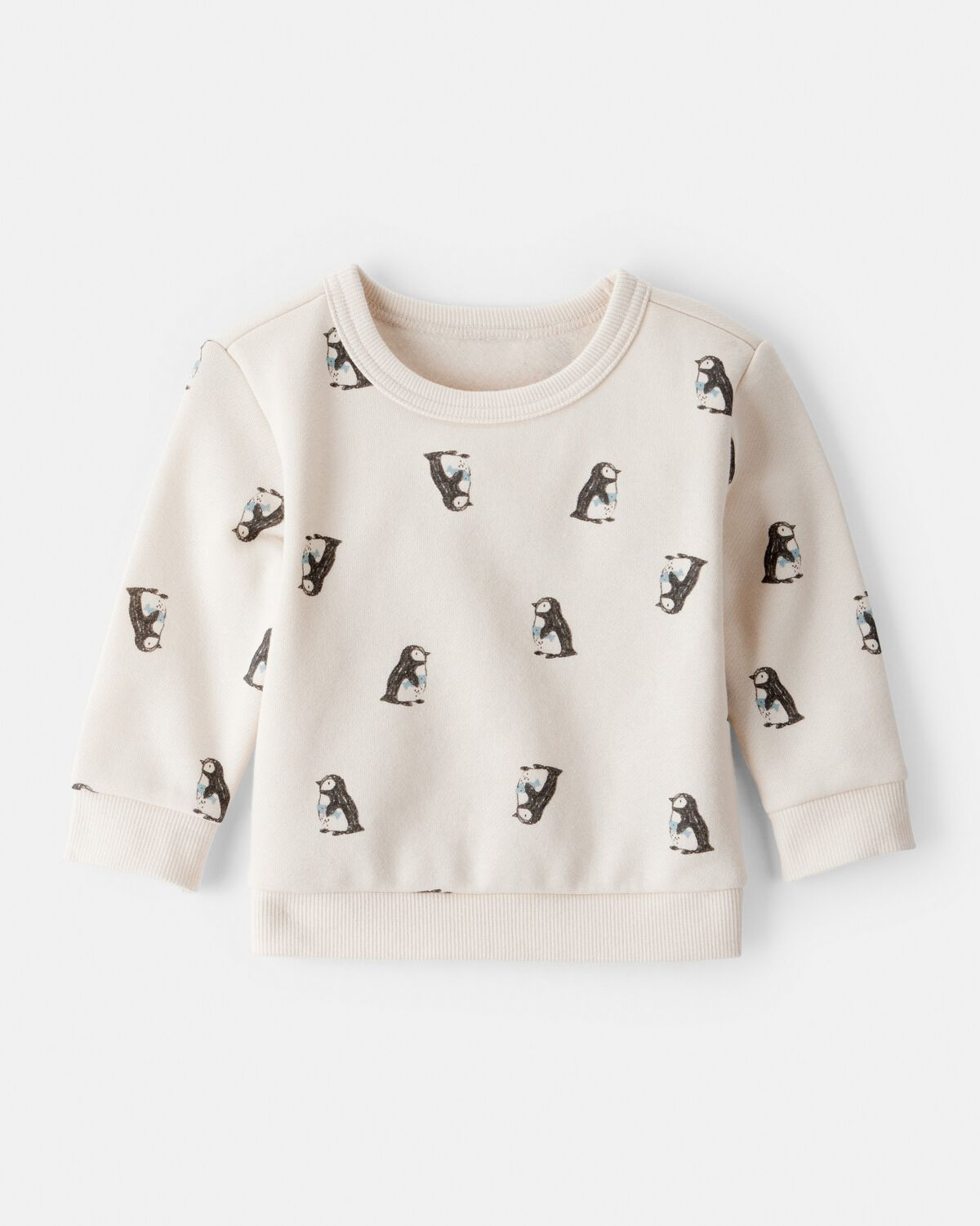 Baby Boy DayDream Fleece Penguin Print Sweatshirt - Cream | Carter's Inc