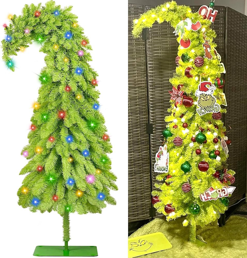 5.4Ft Christmas Tree with LED Lights, Whimsical Lighted Christmas Tree with Timed Remote Control ... | Amazon (US)