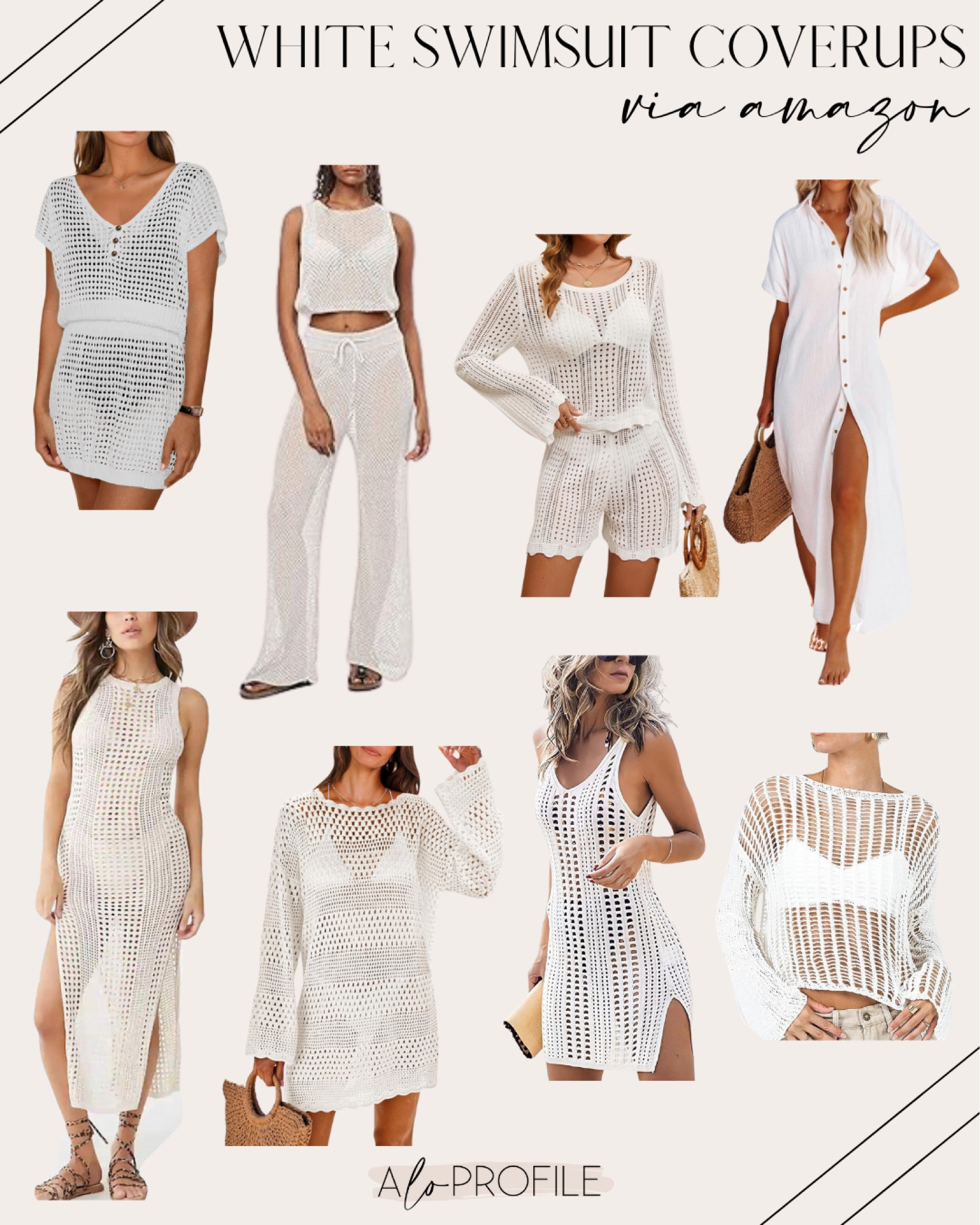 White swimsuit coverups via Amazon 😍