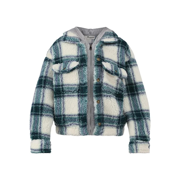 No Boundaries Plush Hoodie Shacket, Women's | Walmart (US)