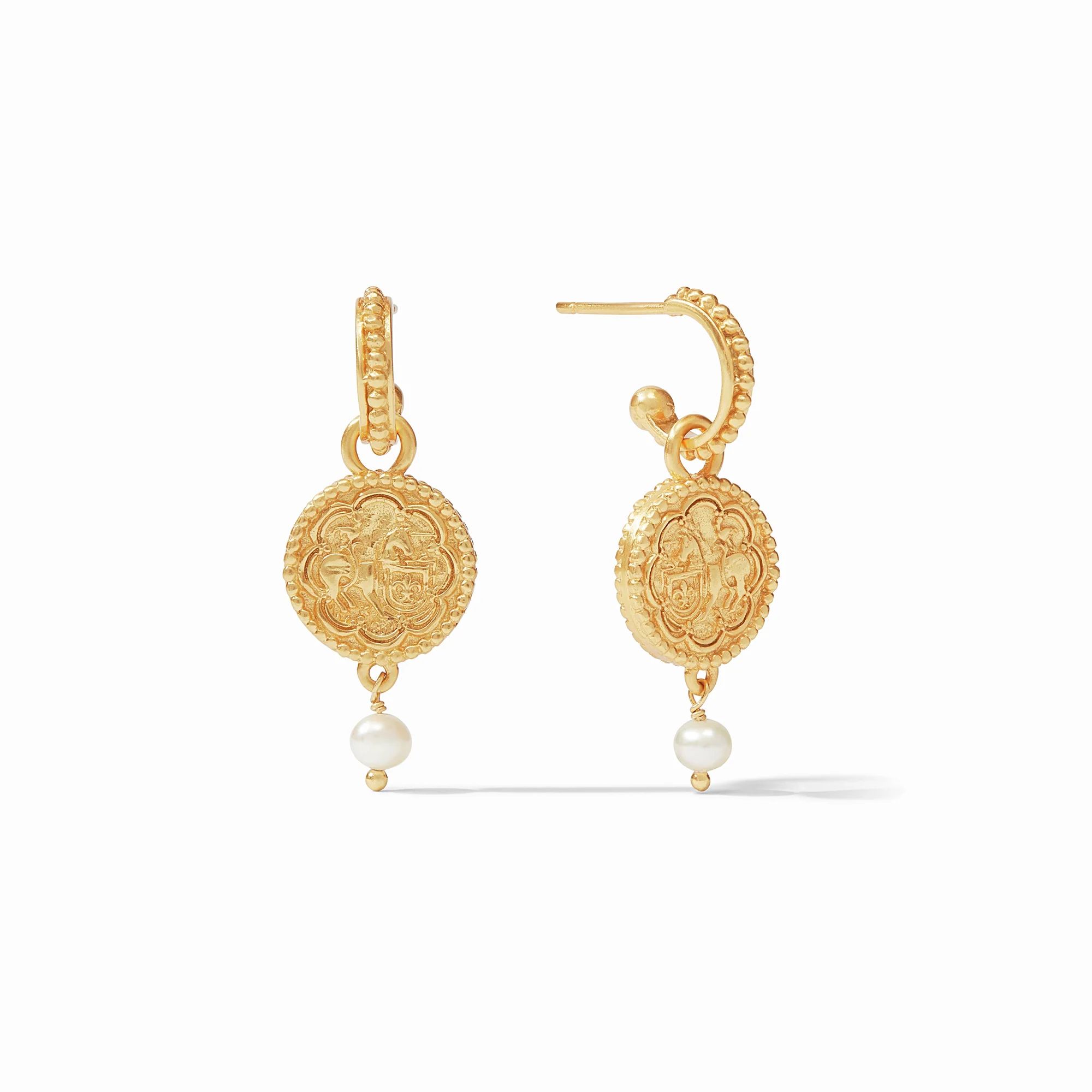 Trieste Pearl Hoop & Charm Earring | Julie Vos