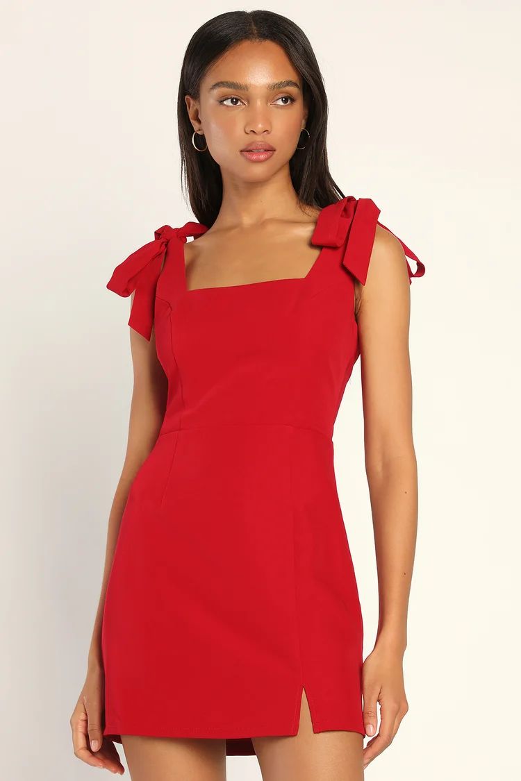 Your Sweetie Wine Red Tie-Strap Mini Dress | Lulus