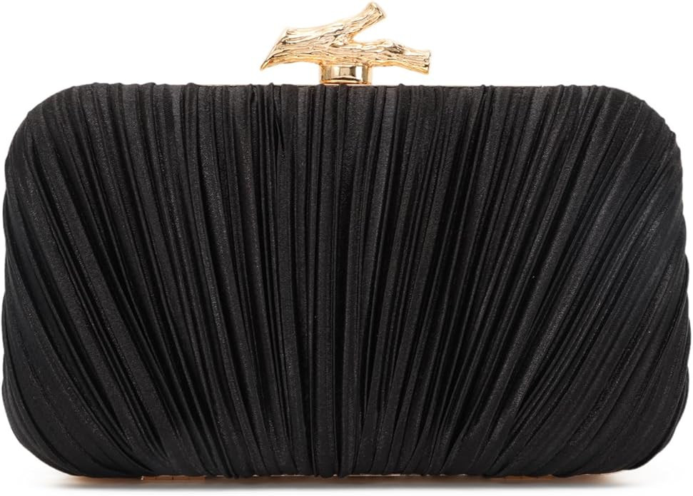 Freie Liebe Clutch Purses for Women Evening Bag Pleated Clutch Bag with Chain for Wedding Party | Amazon (US)