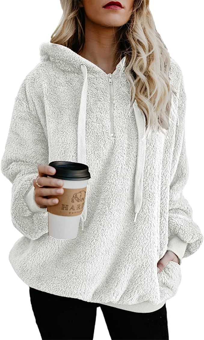 Acelitt Womens Oversized Fuzzy Fleece Sweatshirts with Pockets,S-XXL | Amazon (US)