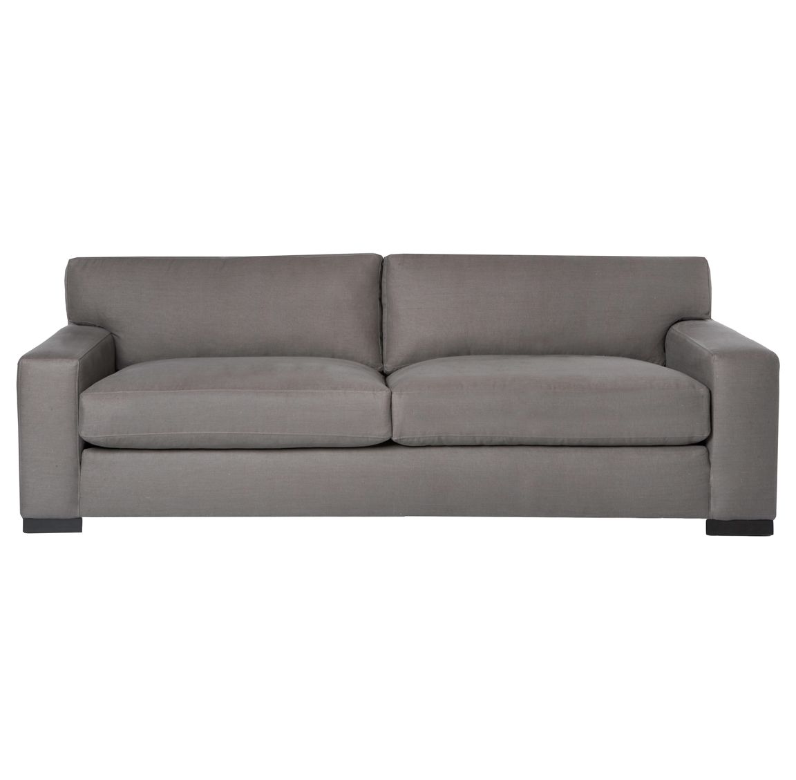Cisco Brothers Loft Masculine Modern Classic Grey Steel Linen Feather Down Sofa - 84 Inch | Kathy Kuo Home