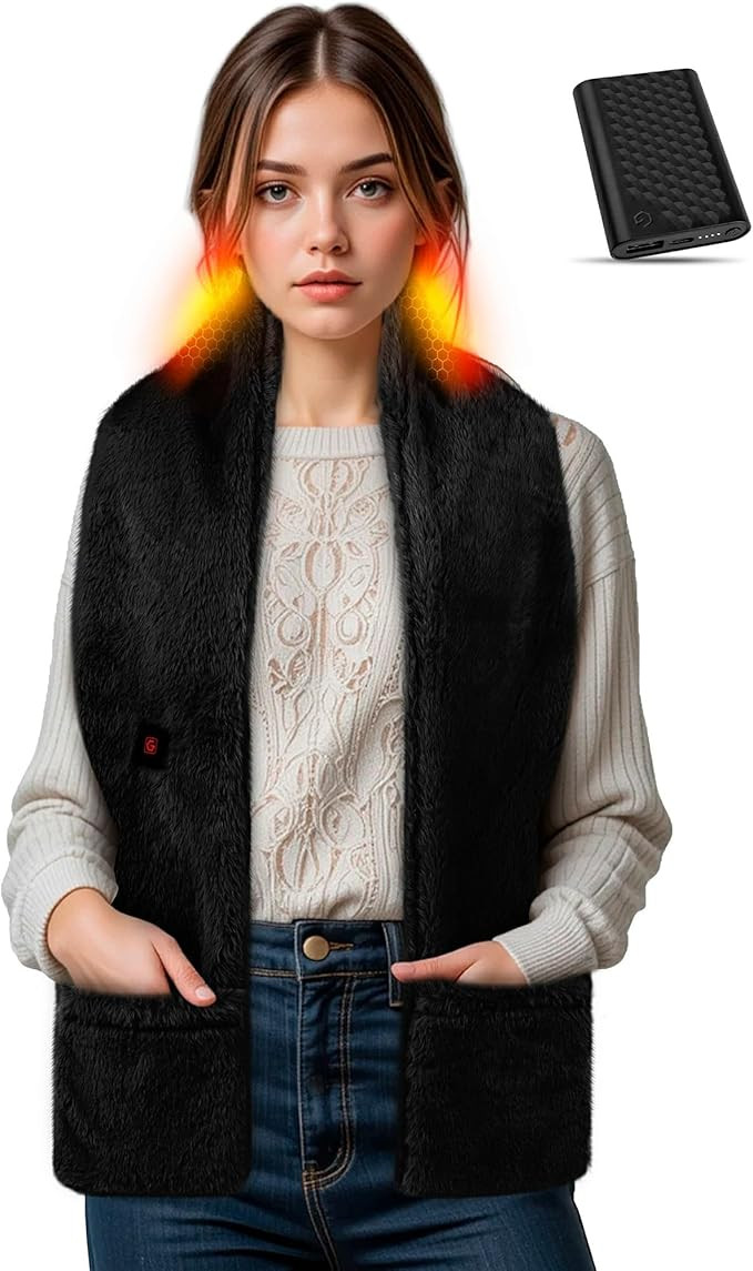 Genovega Heated Fur Scarf for Women Rechargeable with Intelligent 6000mAh Portable Battery Unique... | Amazon (US)