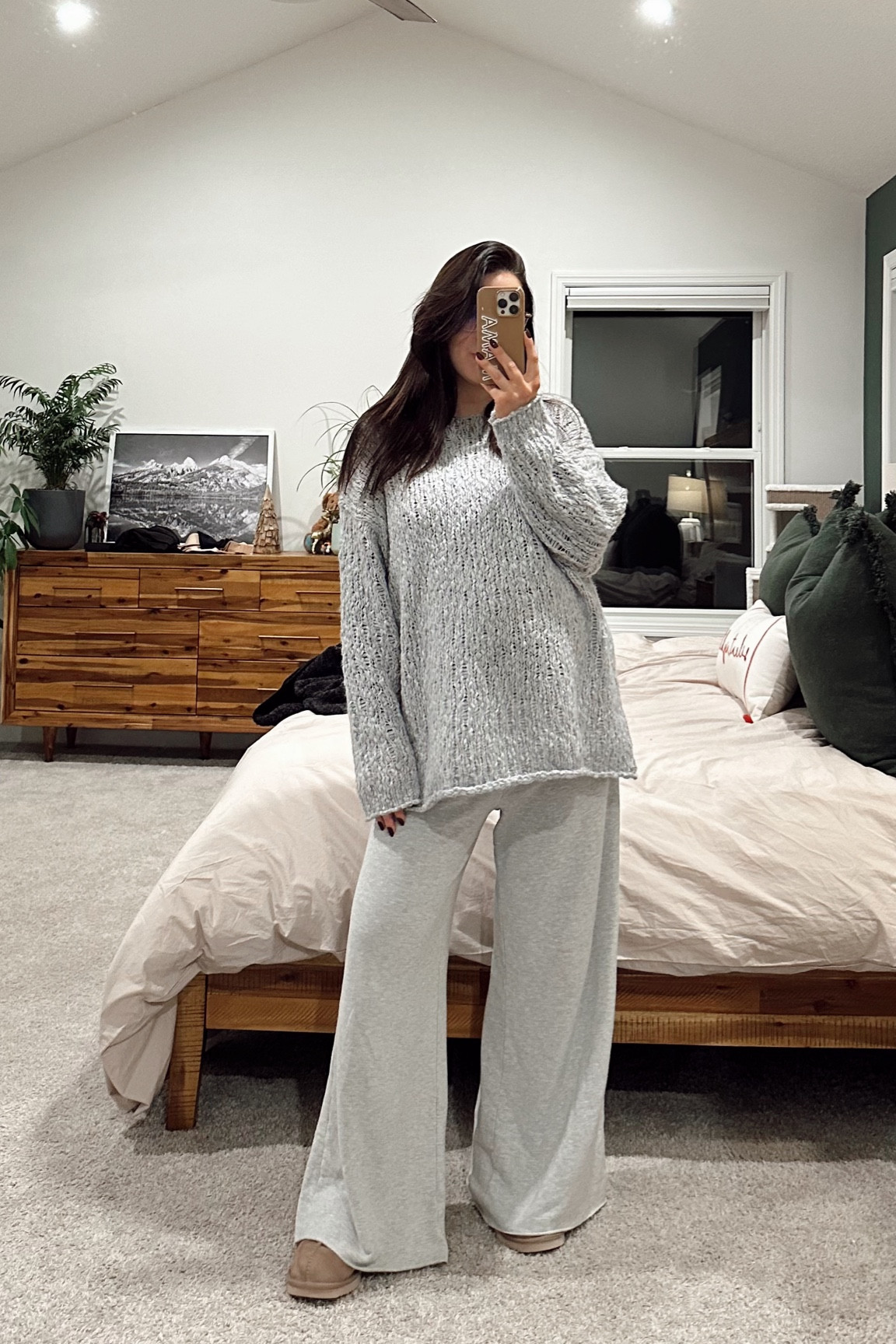 Today’s cozy outfit - bump friendly! Lounge pants now 50% off! Use code LAUREN20 for 20% off my name necklace - arrives in time for Christmas and you make a great gift or push present! 

M in all, slippers tts 

#LTKSaleAlert #LTKSeasonal #LTKBump