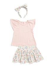 Infant Girls 2pc Textured Knit Top And Skort Set | TJ Maxx