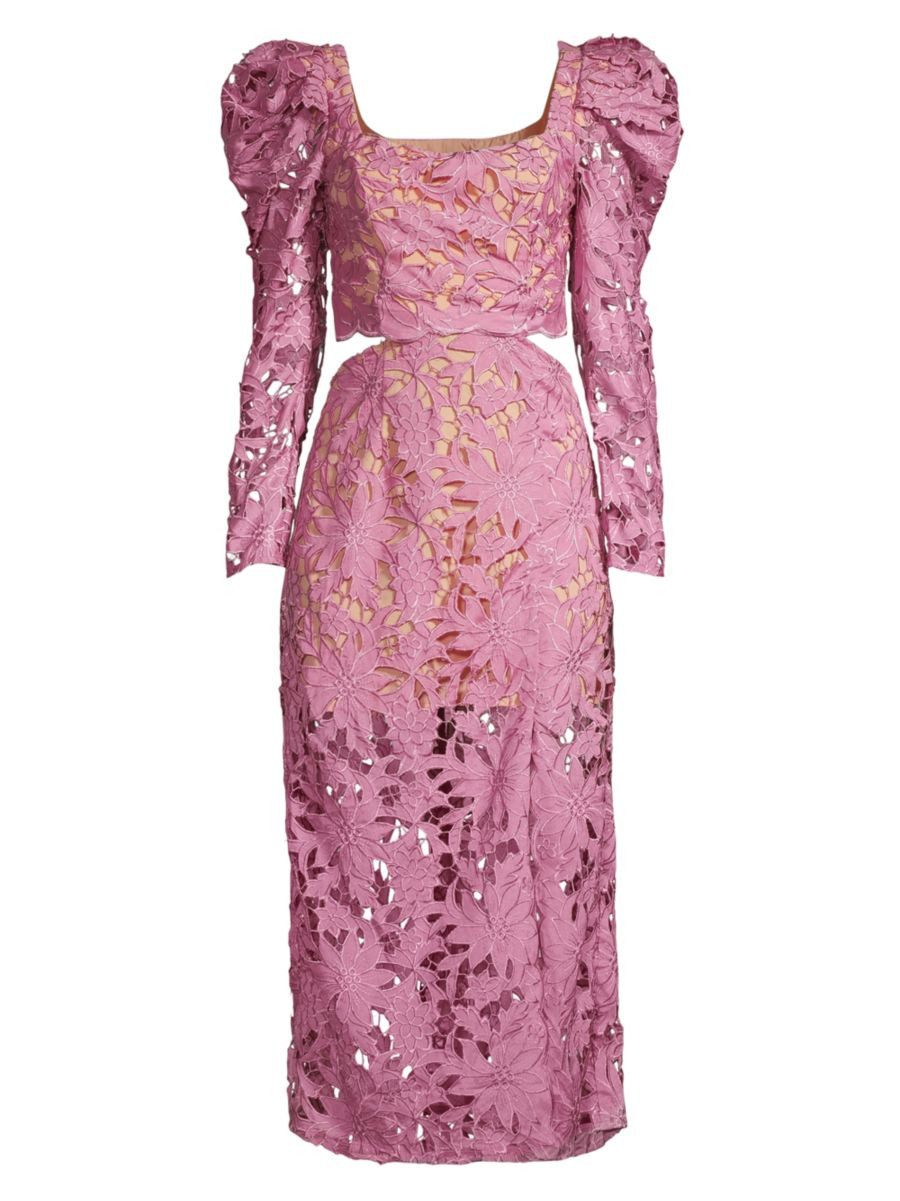 Court Cut-Out Lace Midi-Dress | Saks Fifth Avenue