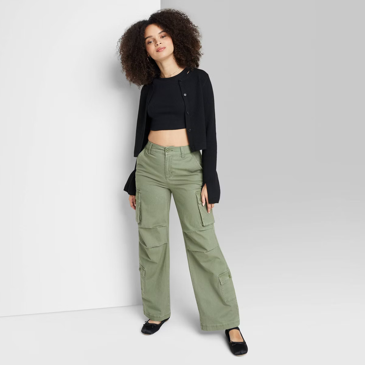Women's High-Rise Cargo Utility Pants - Wild Fable™ Dark Green XS | Target