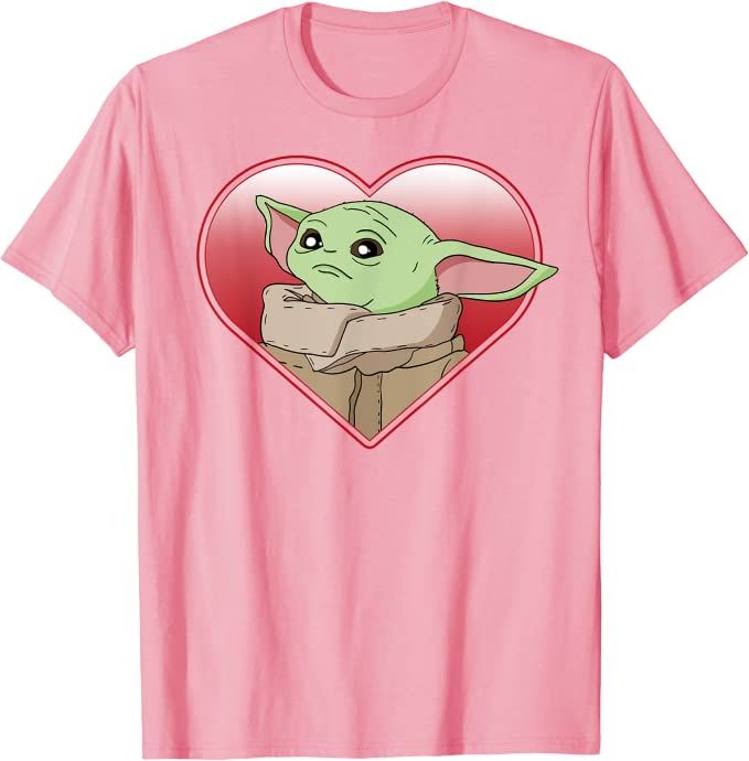 Star Wars The Mandalorian The Child Valentine Heart Portrait T-Shirt | Amazon (US)
