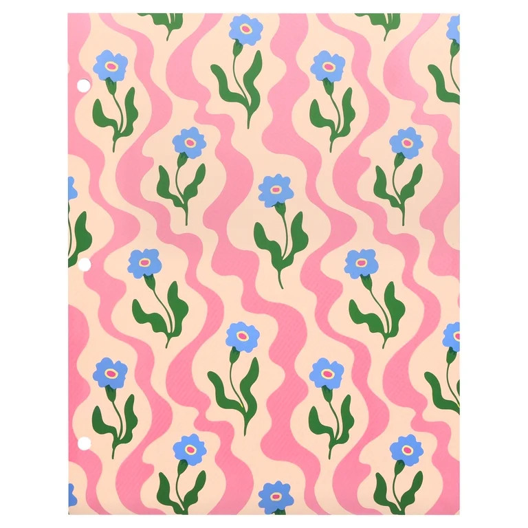 Pen+Gear 2-Pocket Paper Folder, Multicolor Squiggle Flowers | Walmart (US)