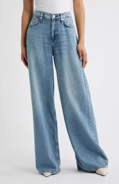 rag & bone Featherweight Sofie High Waist Wide Leg Jeans in Amalfi Grom at Nordstrom, Size 27 | Nordstrom