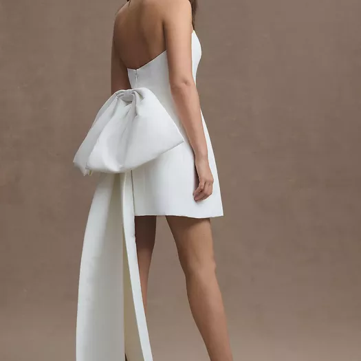 sachin & babi grace strapless back bow mini dress Back-Bow fold over panel on bust Sachin & Babi, Grace strapless