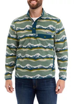 Eddie Bauer Men's Chutes Mock Neck Fleece Pullover, Sage, Small | Belk
