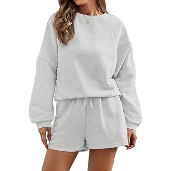 AUTOMET Womens Two Piece Outfits 2 Piece Lounge Matching Sets Fleece Sweatsuit Sweat Shorts Fashi... | Amazon (US)