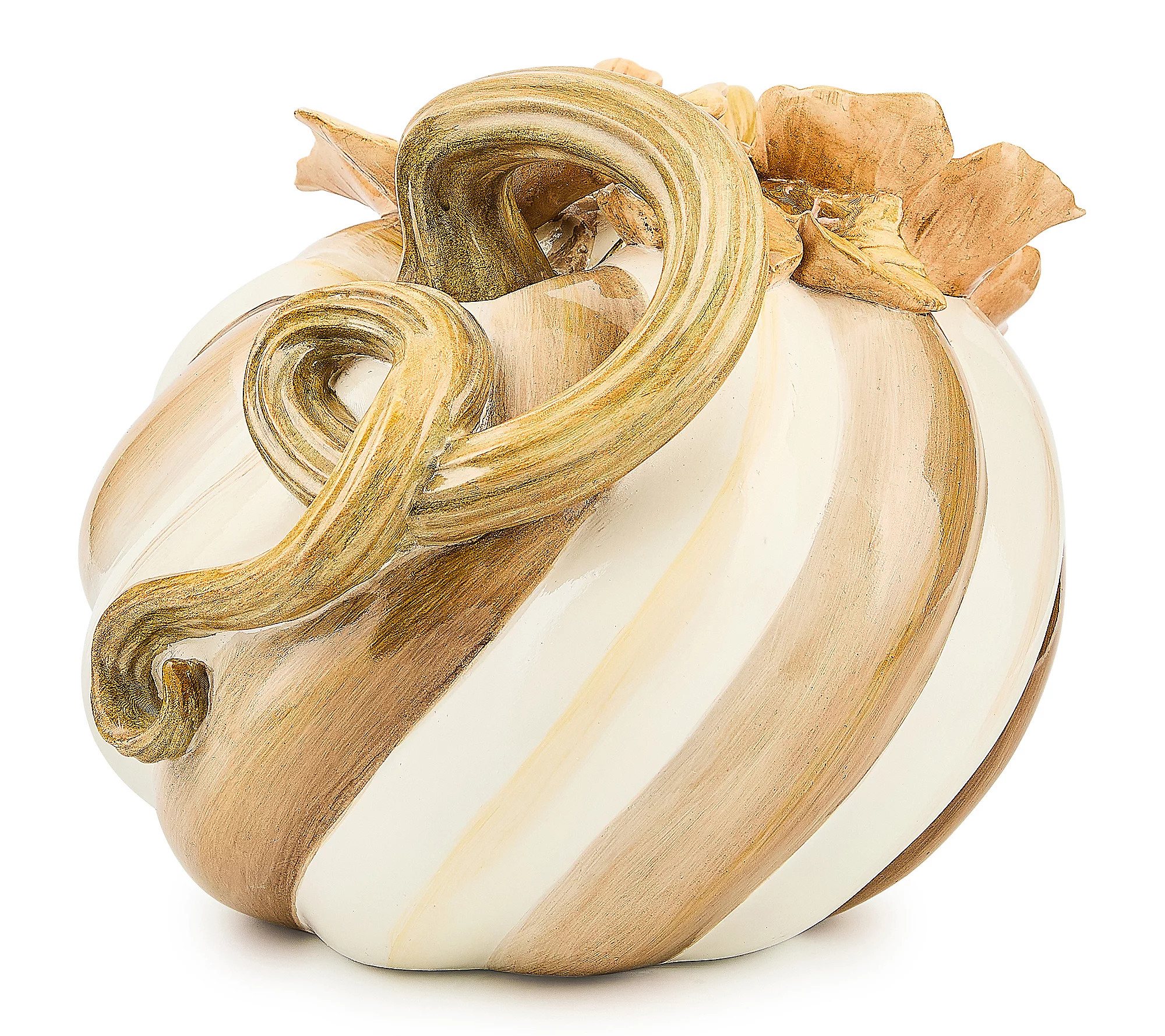 MacKenzie-Childs Mocha Swirl Twisted Stem Pumpk in | QVC