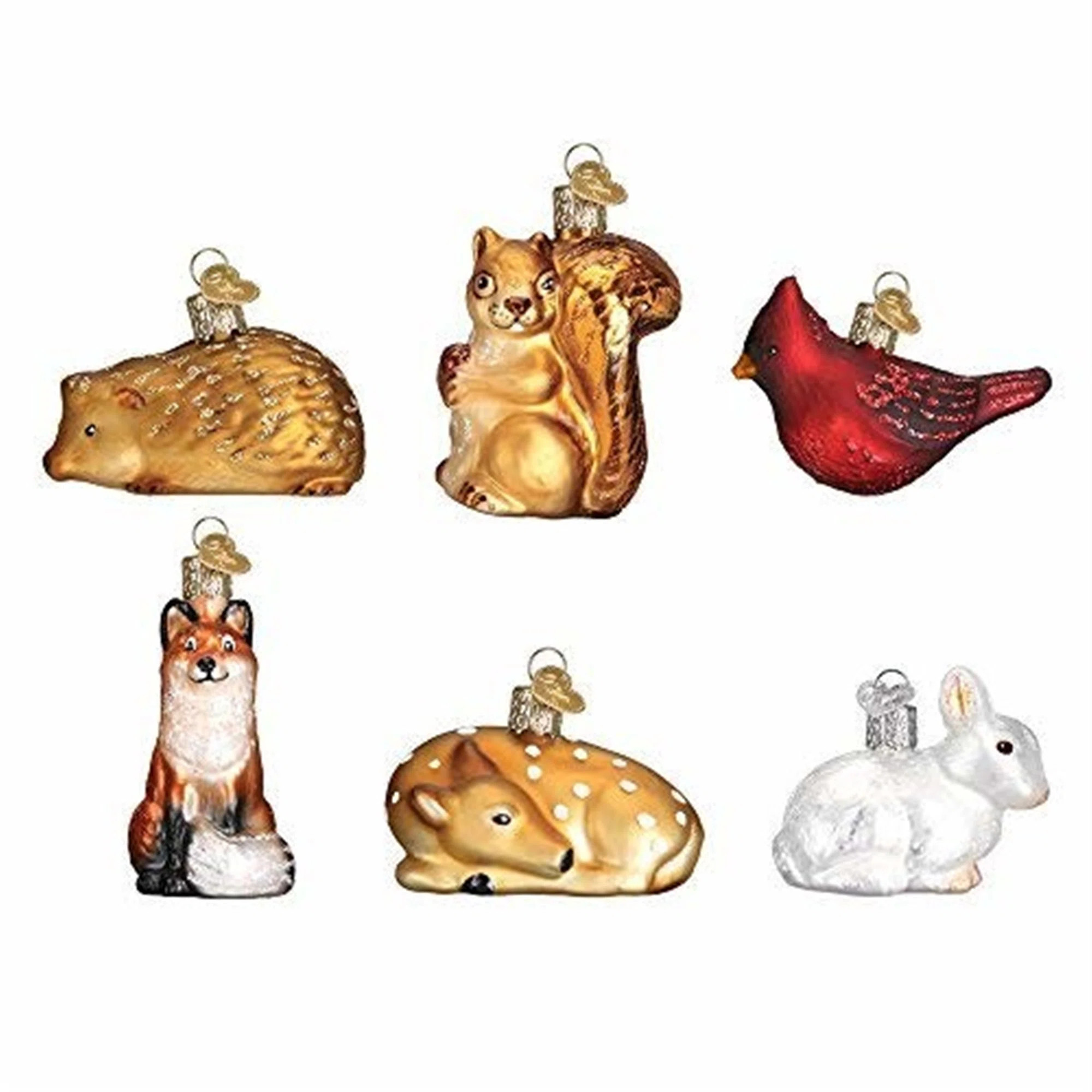 6 Piece Mini Woodland Animal Set Hanging Figurine Ornament Set | Wayfair North America
