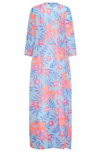 LTS Tall Blue Tropical Print Beach Kaftan | Long Tall Sally