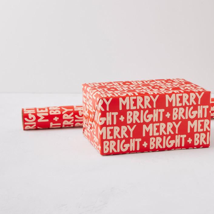 Merry + Bright Wrapping Paper Roll | Minted