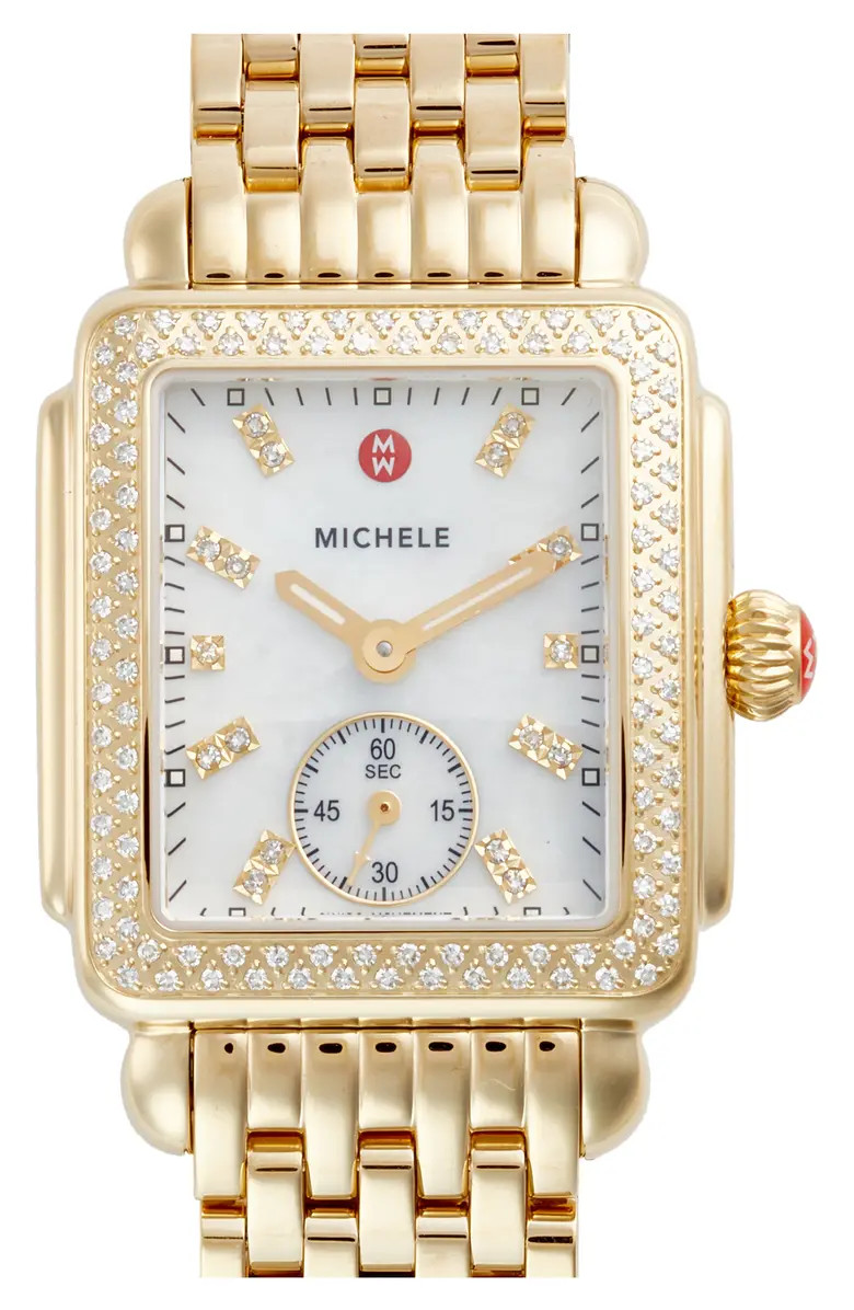 MICHELE Deco Mid Diamond Watch Head & Bracelet Band, 29mm | Nordstrom | Nordstrom