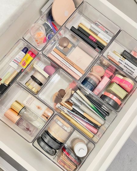 A truly *beautiful* makeup drawer. Clear inserts protect your drawers and are super easy to clean, making them a vanity drawer favorite!

#LTKbeauty #LTKhome