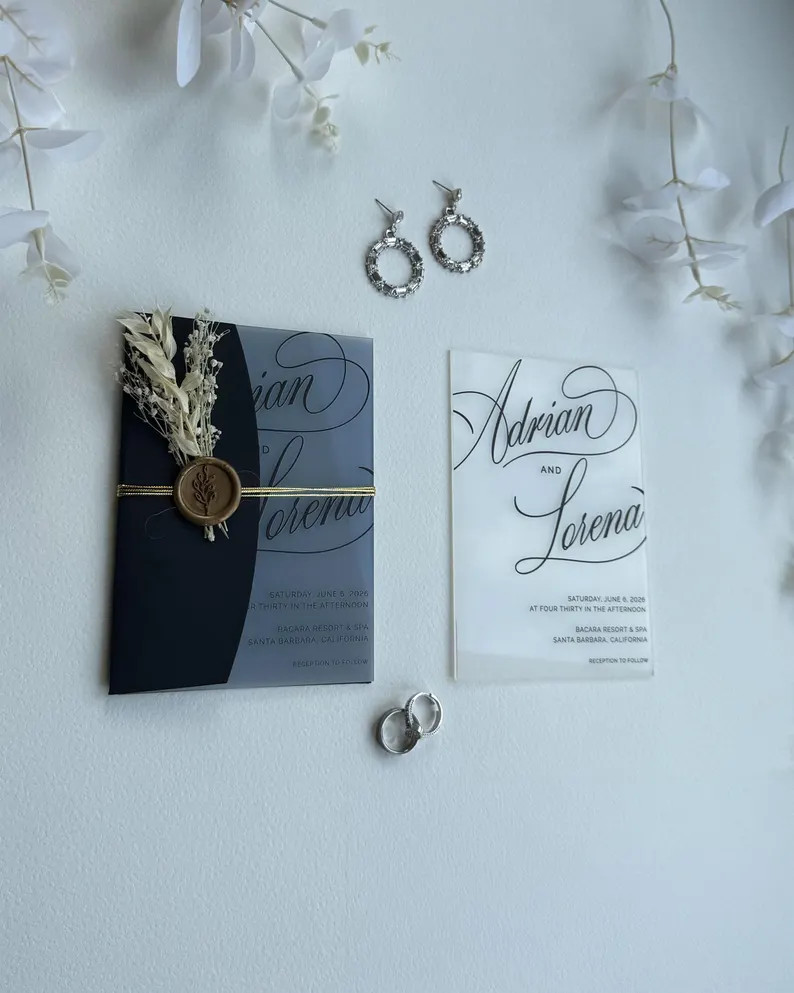 Frosted Acrylic Wedding Invitation Suite: Modern Wedding Suites | Etsy (Global)