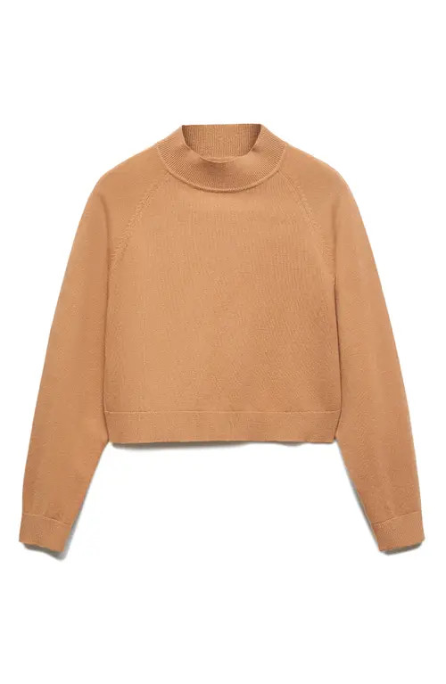 MANGO Crop Sweater in Medium Brown at Nordstrom | Nordstrom