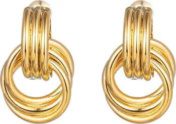Lisa 24K Gold Plated Open Circle Drop Hoop Earrings | Nordstrom Rack