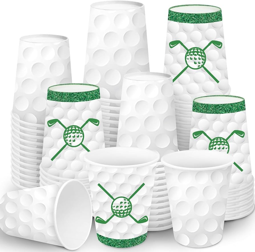 Golf Party Decorations 48Pcs Golf Ball Birthday Party Supplies Let's Par-Tee Paper Cups for Sport... | Amazon (US)