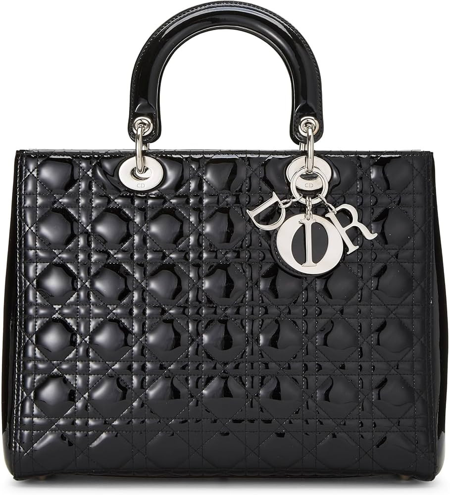 Amazon.com: Dior, Pre-Loved Black Cannage Patent Leather Lady Dior Large, Black : Luxury Stores | Amazon (US)