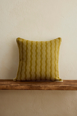 TBCo Olive Wave Cushion | Anthropologie (UK)