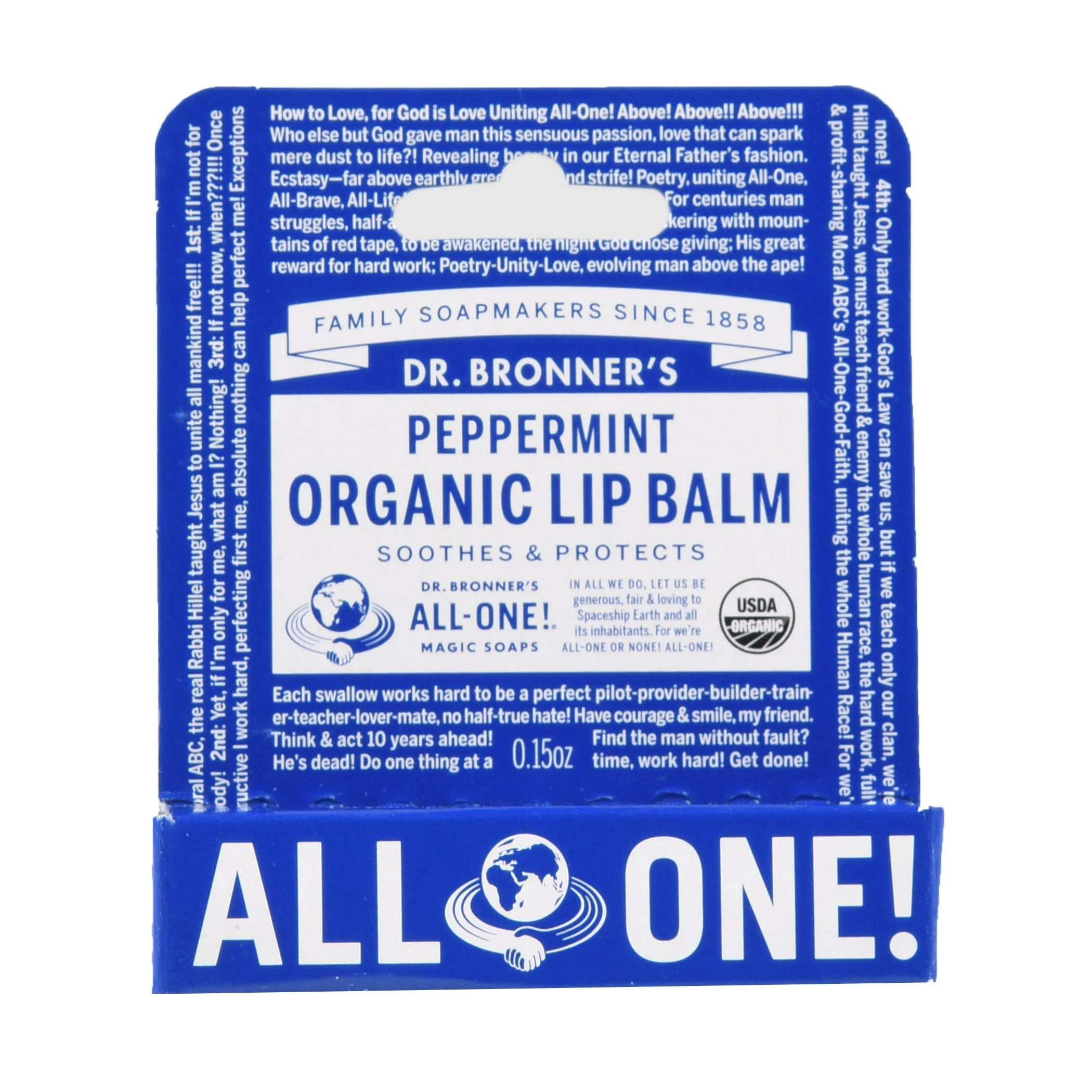 Dr. Bronner's Organic Peppermint Lip Balm 0.15oz - Walmart.com | Walmart (US)