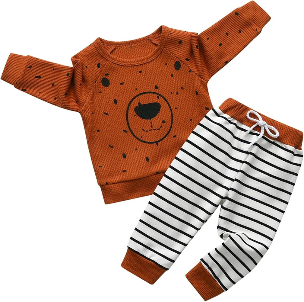 Toddler Infant Baby Boy Clothes Animal Style Long Sleeve Tops Sweatsuit Pants Outfit Set | Amazon (US)