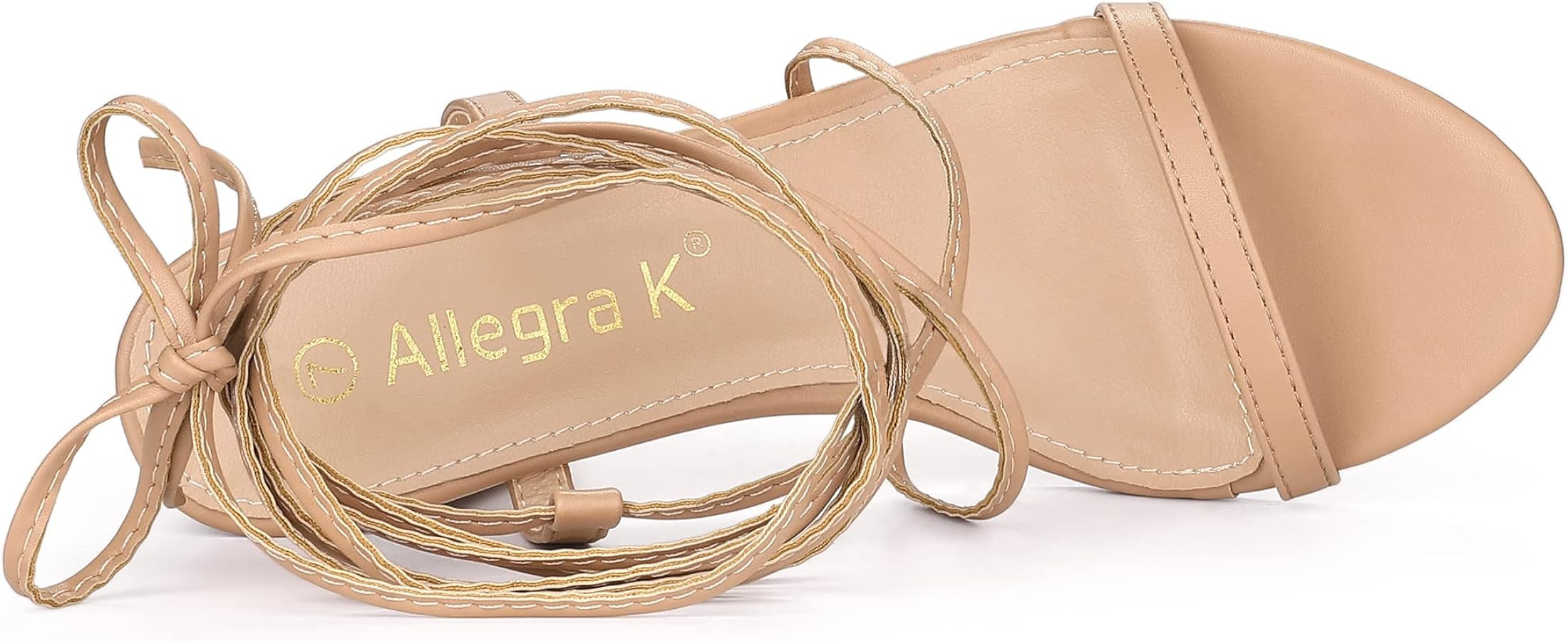 Allegra K Women's Strappy One Strap Lace Up Chunky Heels Sandals | Amazon (US)