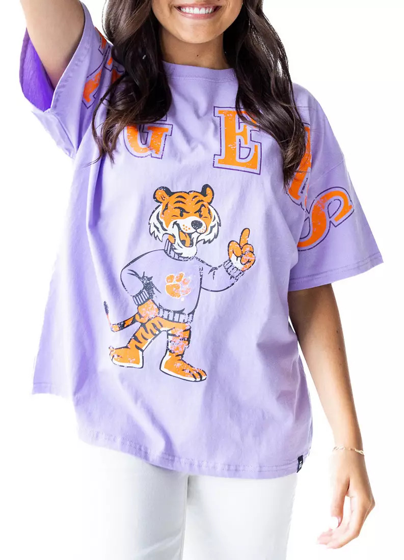 Gameday Social Women's Clemson Tigers Lavendar The Band Short Sleeve T-Shirt | DICK'S Sporting Goods