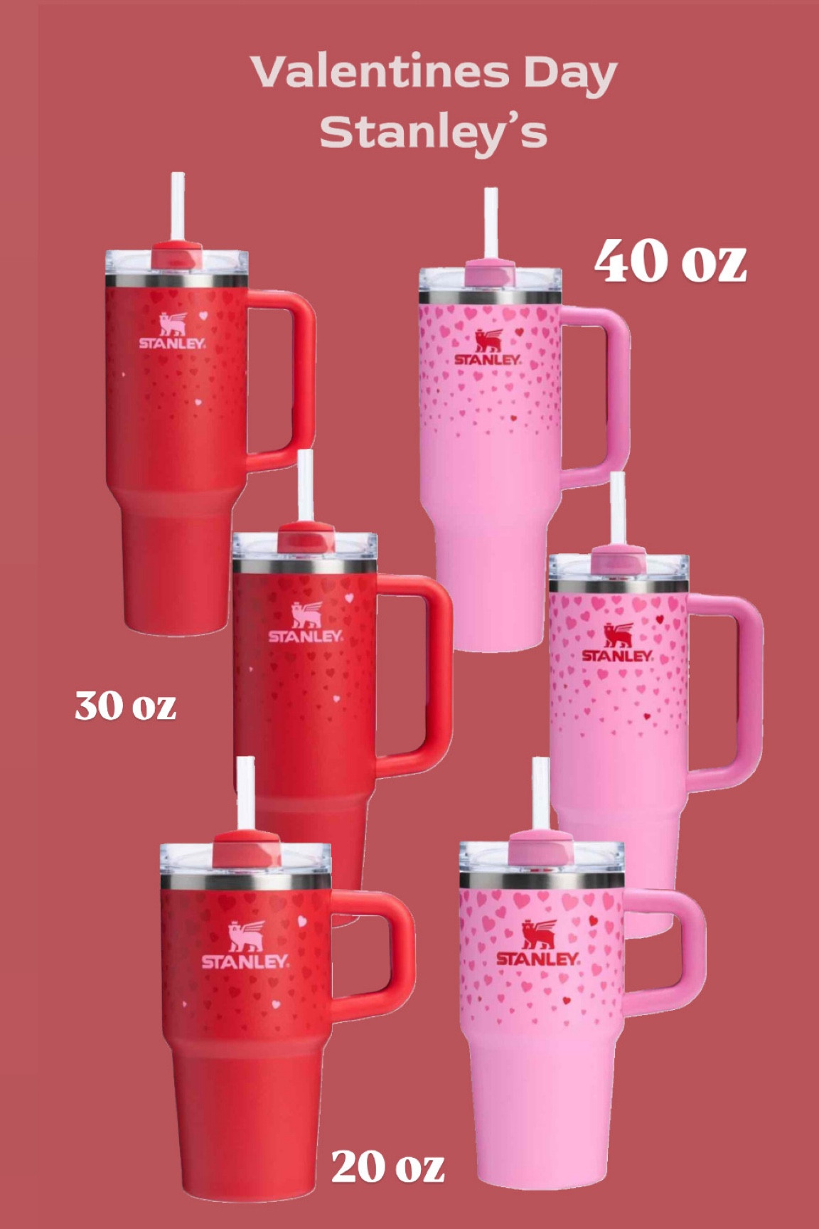 All Valentines Stanley’s are back in stock (except the pink 20oz) 

#LTKSeasonal #LTKGiftGuide #LTKFindsUnder50