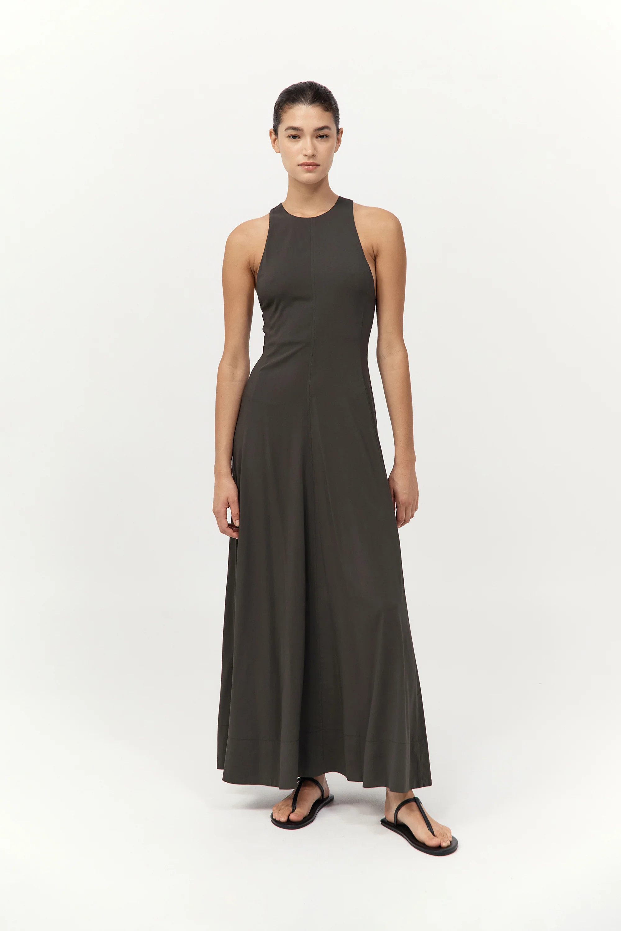 Cut Away Maxi Dress - Black Olive | St. Agni (US, UK, EU)